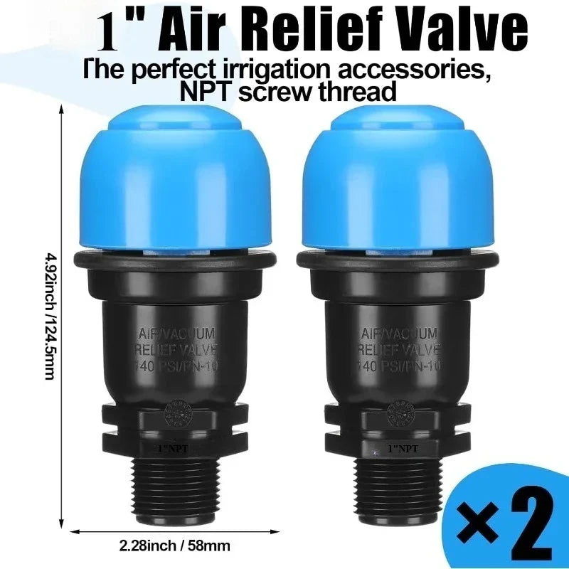 2PCS 3/4" BSP/NPT Air Release Valve for Drip Irrigation Systems