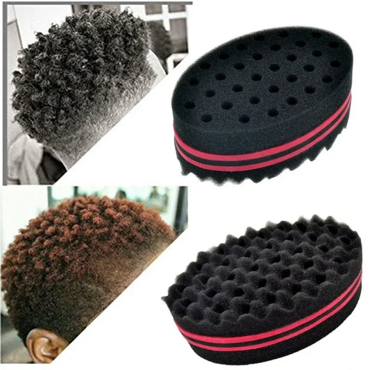 Oval Double-Sided Magic Twist Sponge Brush | Afro Coils Twist Sponge Brush Peaceful Pleasures Health and Wellness Green
