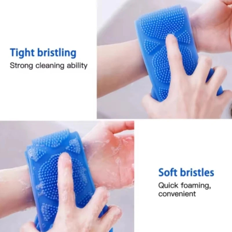 Silicone body sponge exfoliating back scrubber for peeling, massaging, relaxing, full body bathing tools for both men and women Peaceful Pleasures Health and Wellness