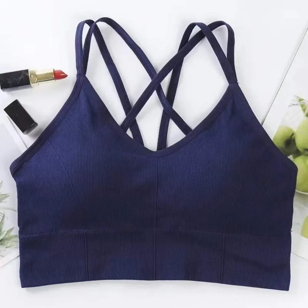 Women's Cross Back Sports Bra Tank Top | Yoga & Fitness
