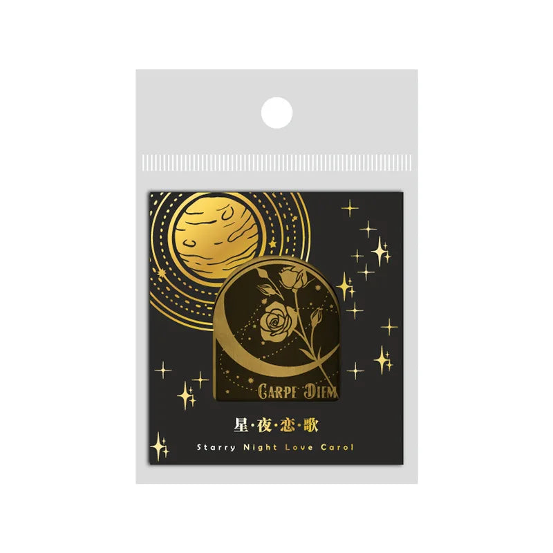 1pc Metal Clip Retro Elegant Hand Account Material Decoration Clip Starry Night Love Song Series Office Document Supplies Peaceful Pleasures Health and Wellness