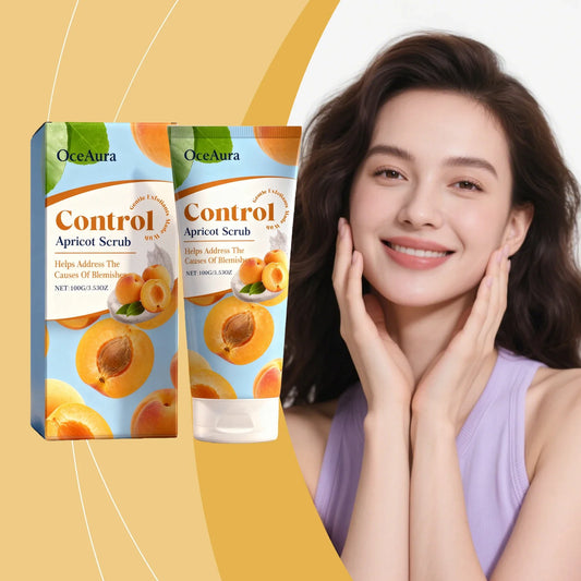 OceAura Apricot Facial Scrub – Exfoliate, Cleanse & Moisturise Facial Exfoliating Scrub Oasis Select 2boxed