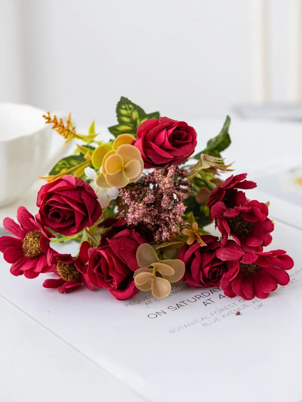 Silk Rose Artificial Flowers 2/4 pcs – Wedding & Home Decor