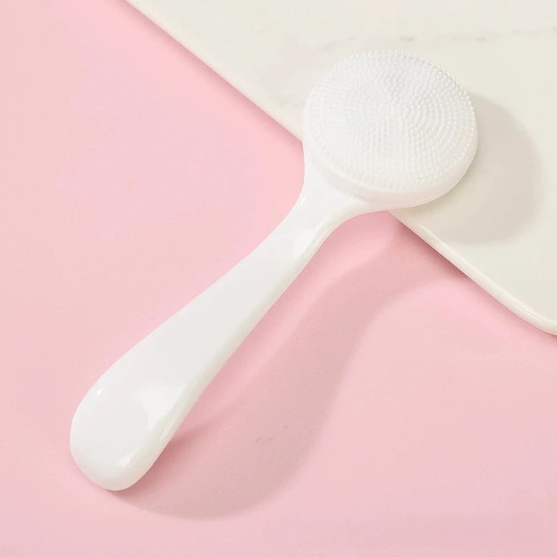Soft Silicone Facial Cleansing Brush | Makeup & Blackhead Facial Cleansing Brush Peaceful Pleasures Health and Wellness WHITE