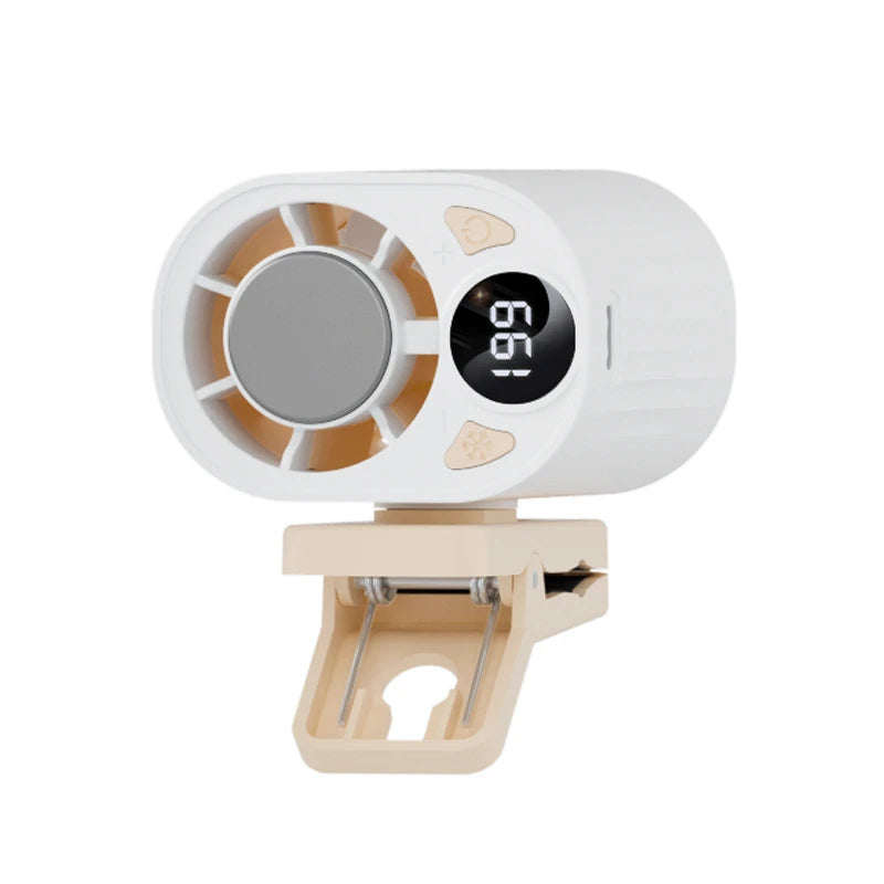 Portable High Speed Clip Fan 199 Speed Multifunctional Outdoor Rapidly Cooling Low Noise Waist Hanging Fan for Office Car Peaceful Pleasures Health and Wellness White