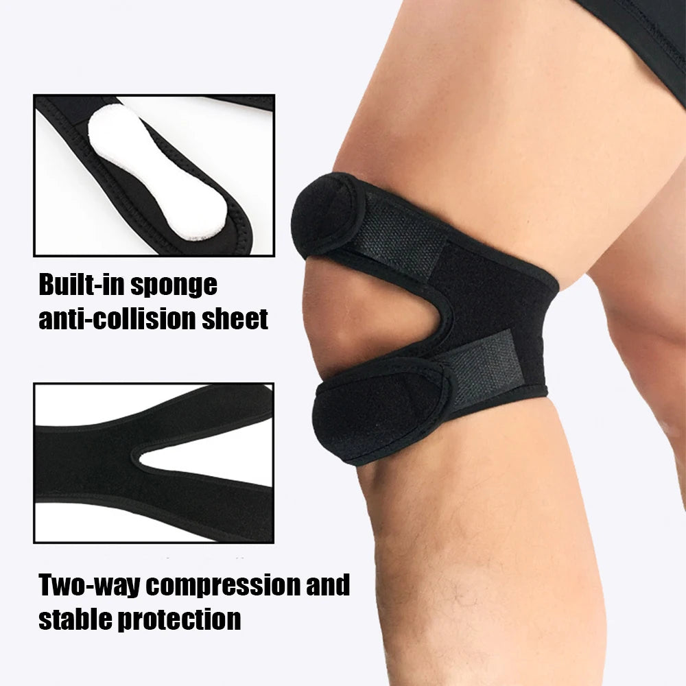 1PCS Dual Patella Knee Brace Support Strap – Adjustable Neoprene Knee Band for Arthritis, Golf, Running – Men & Women Peaceful Pleasures Health and Wellness
