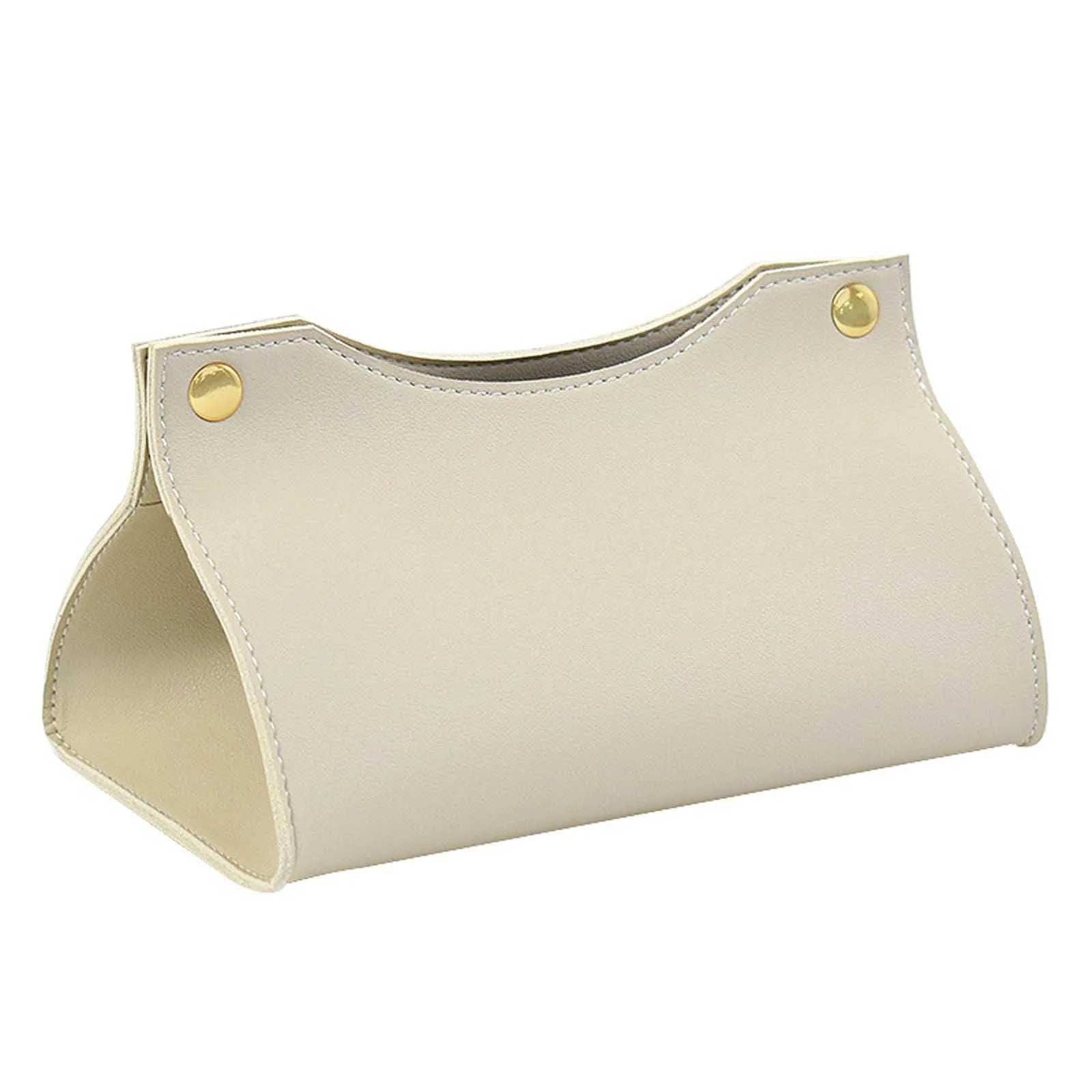 Tissue Box Holder Home Living Room Coffee Table Desktop Simple Napkin Box Kitchen Storage Paper Box PU Leather Organizers Peaceful Pleasures Health and Wellness Beige