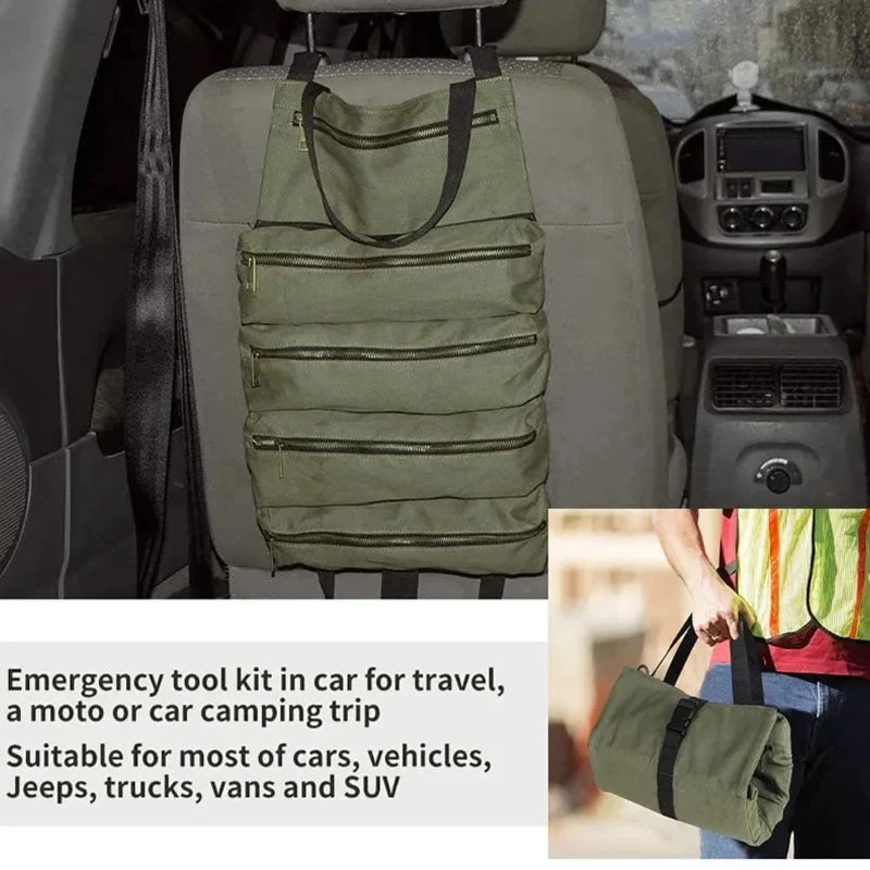 Heavy-Duty Roll-Up Tool Bag | Oxford Fabric Tool Organizer
