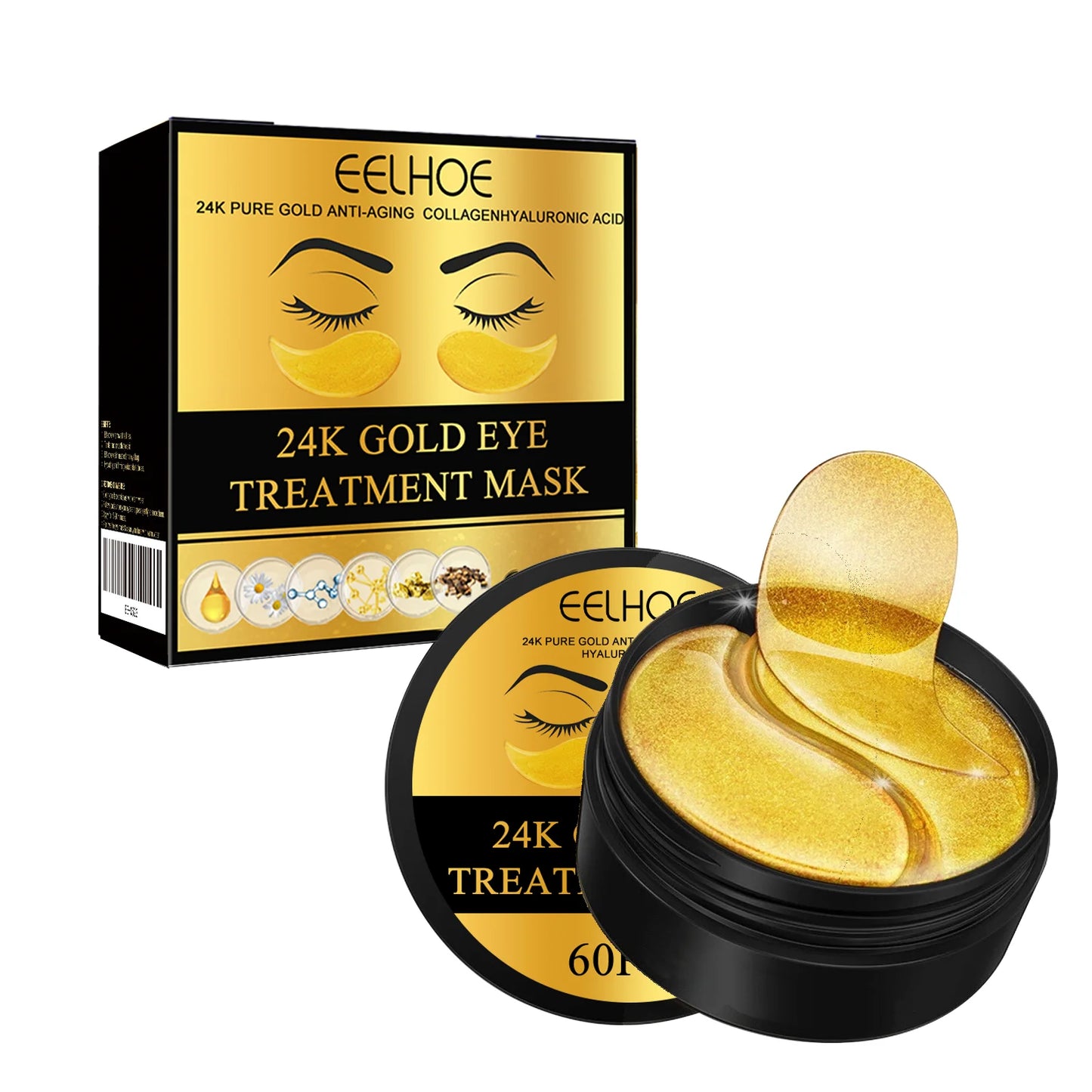 24K Gold Under Eye Mask – Dark Circles & Anti-Aging Patches