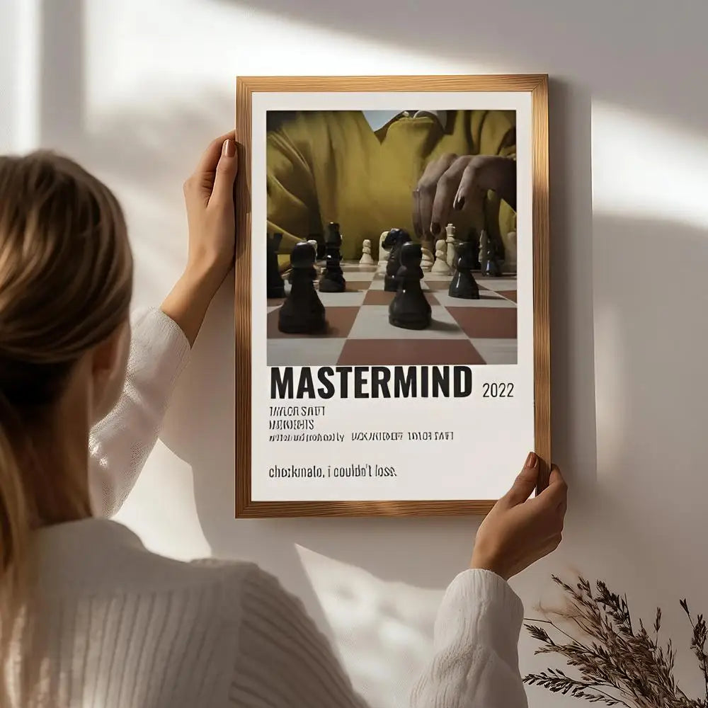 Movie T-The Mastermind Poster HD Self Adhesive Waterproof Wall Art Ideal for Home Office Dorm Bedroom Great Gift Peaceful Pleasures Health and Wellness White8 30X40cmNoframe
