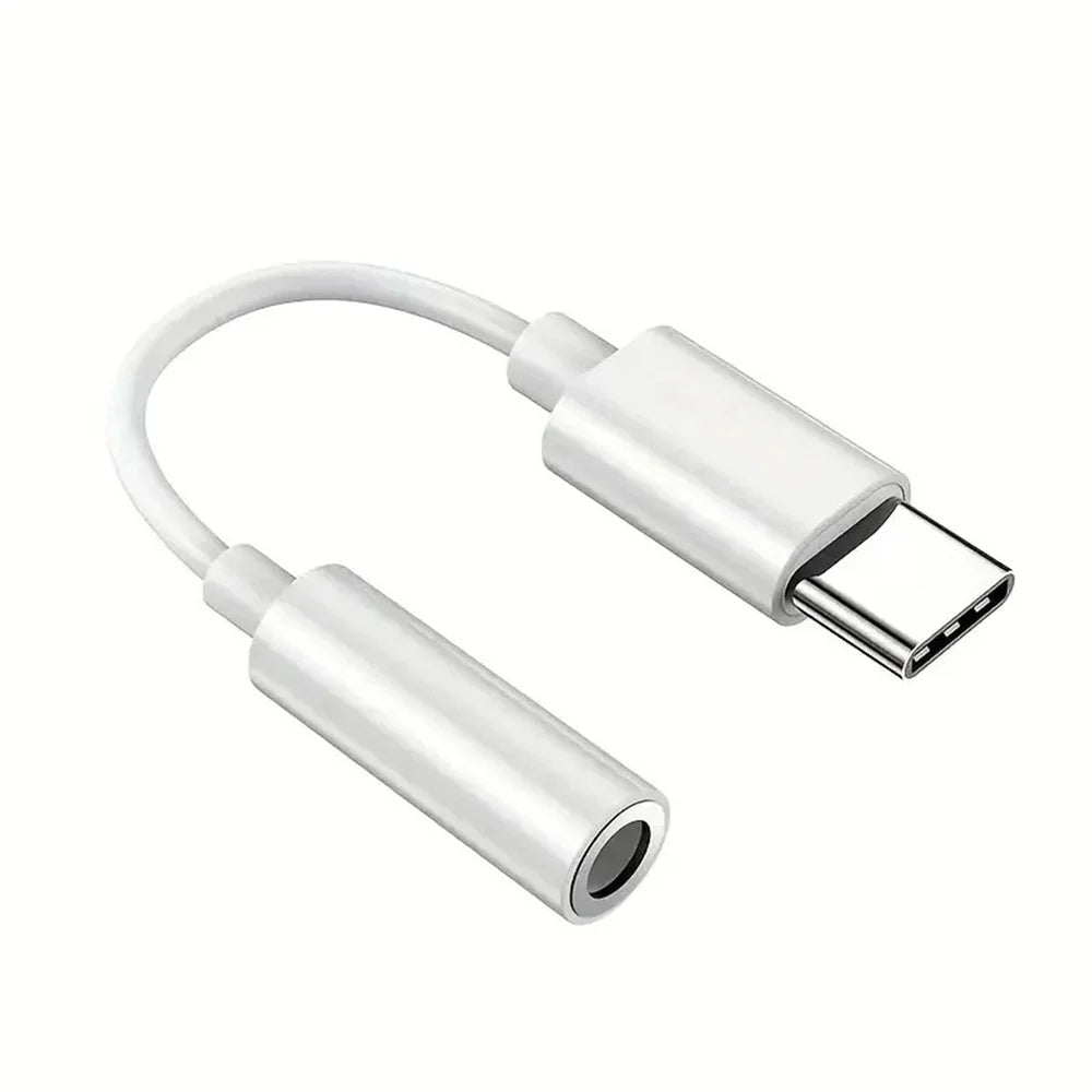 USB Type C To 3.5mm DAC Earphone Jack Audio Adapter For iPhone15 Samsung Huawei Xiaomi Android USB-C Headphone Connector Peaceful Pleasures Health and Wellness Standard White