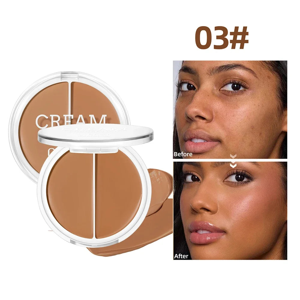 QIBEST Cream Foundation High Coverage Concealer Cover Anti Dark Circle Freckle Long Lasting Waterproof BB Cream Face Makeup Base Peaceful Pleasures Health and Wellness 03
