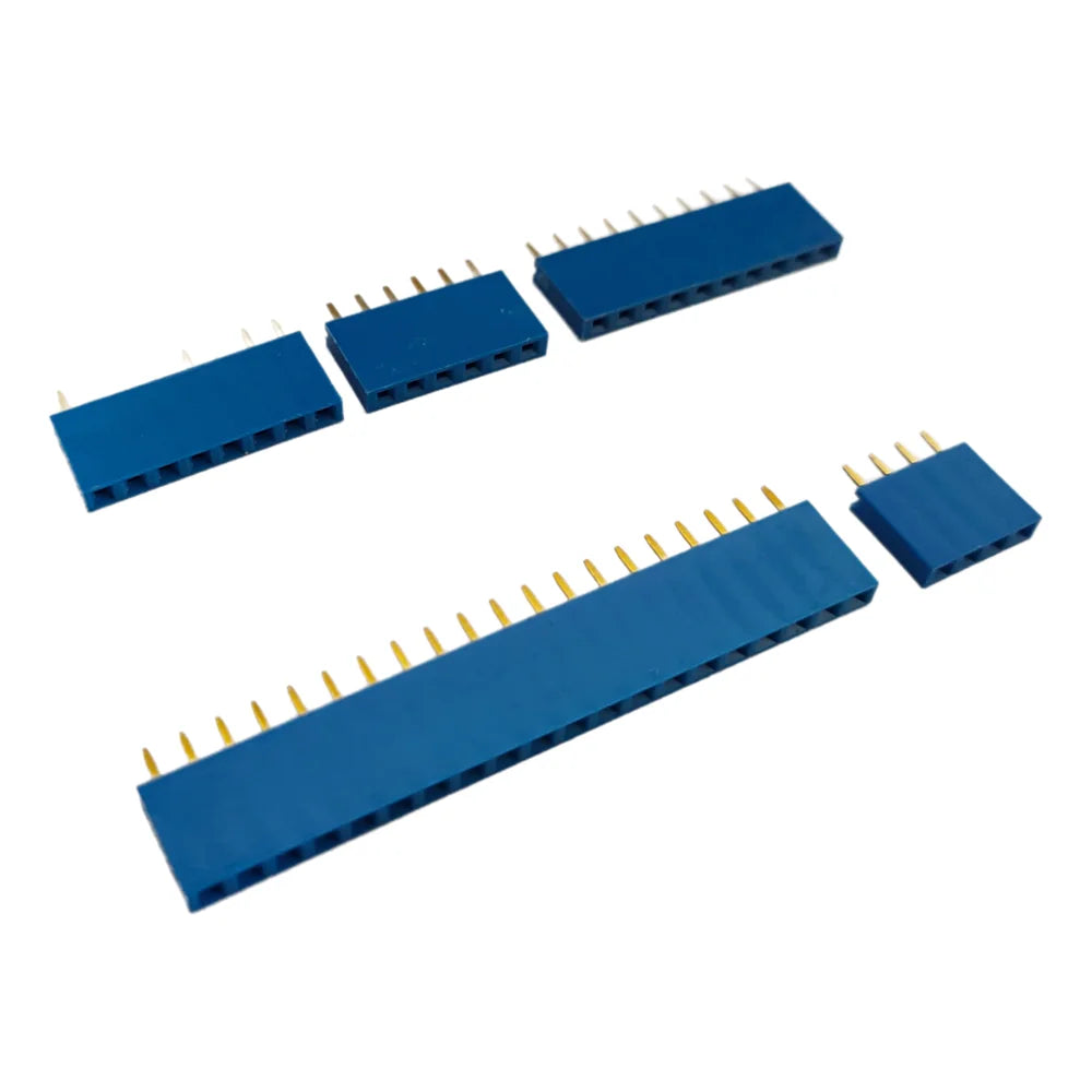 10PCS 2.54mm Single Row Female Pin Header Connector 2/3/4/6/8/10/16/40p Strip Pinheader PCB Board Colourful Socket For Arduino Peaceful Pleasures Health and Wellness Blue 40P