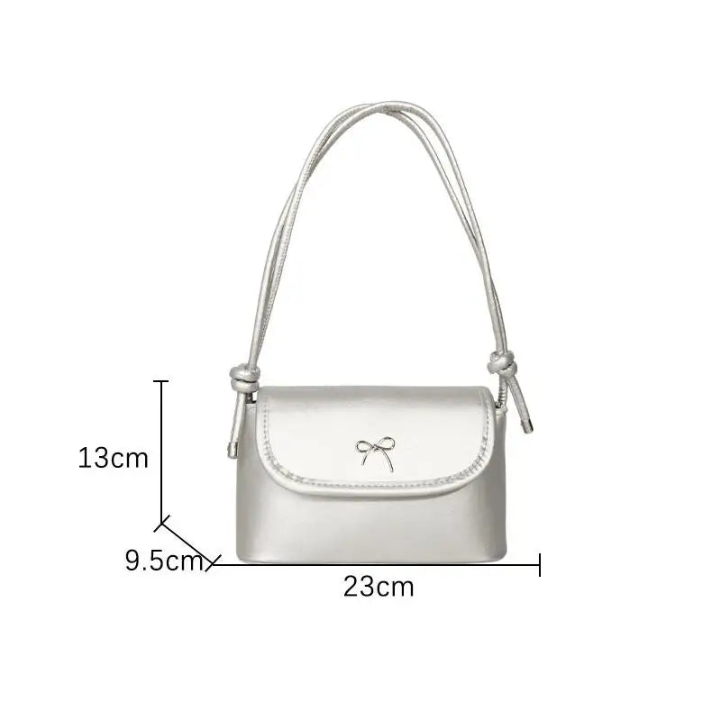 Women's Butterfly Knot PU Shoulder Bag | Small Square Bag
