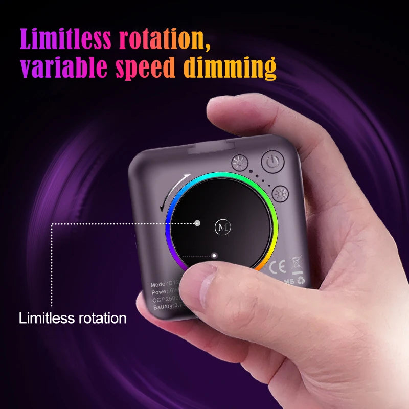 Mobile Phone Fill Light Travel Portable Camera Pocket Light Full-color RGB Beauty Atmosphere Lamp Selfie Led Light Ring Makeup Peaceful Pleasures Health and Wellness