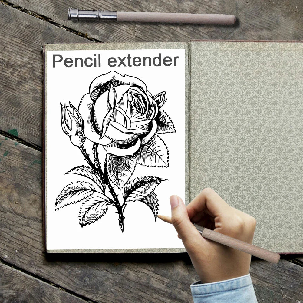 Adjustable Wooden Pencil Extender Holder for Art & Sketch