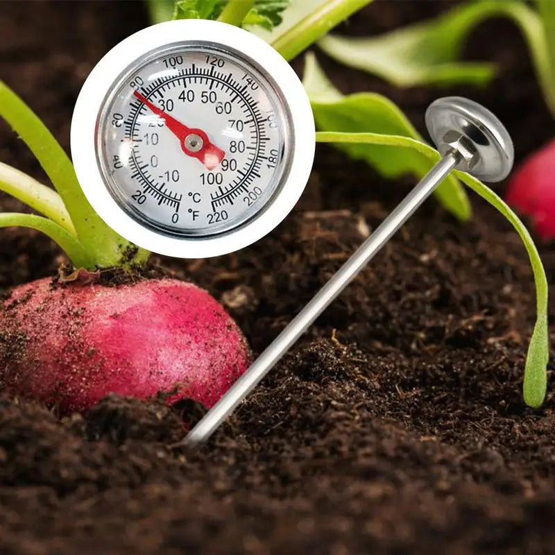 Soil & Compost Thermometer 127mm Stainless Steel Dial Gauge