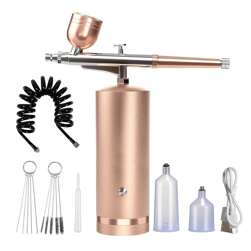 Airbrush with Compressor Airbrush Painting Mini Spray Gun for Painting Electric Paint Gun Airbrush Compressor Paint Spray Gun Peaceful Pleasures Health and Wellness Gold