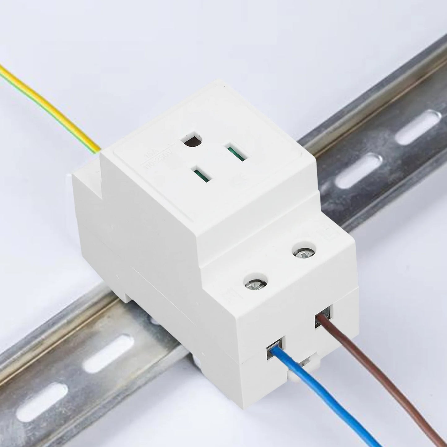 DIN Rail Socket Built in Protective Contact Contact Outlet for Distribution Panel DIN Rail Socket AC Socket Peaceful Pleasures Health and Wellness
