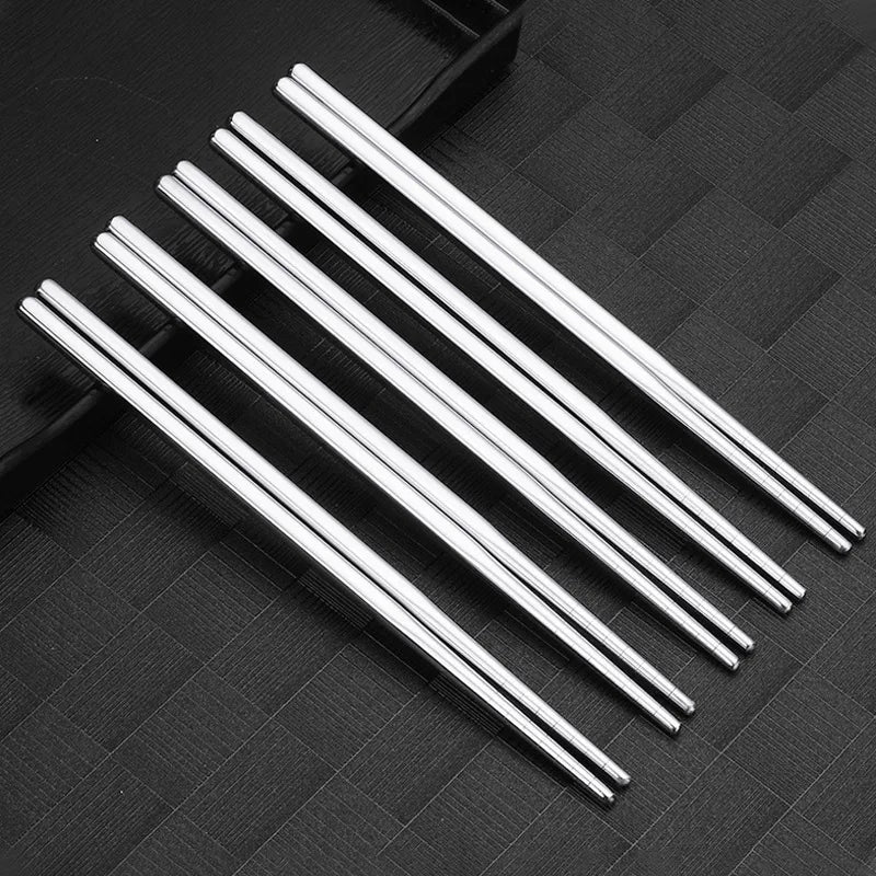 5 Pairs Stainless Steel Chopsticks Reusable Non Slip Chopsticks Dishwasher Safe Peaceful Pleasures Health and Wellness