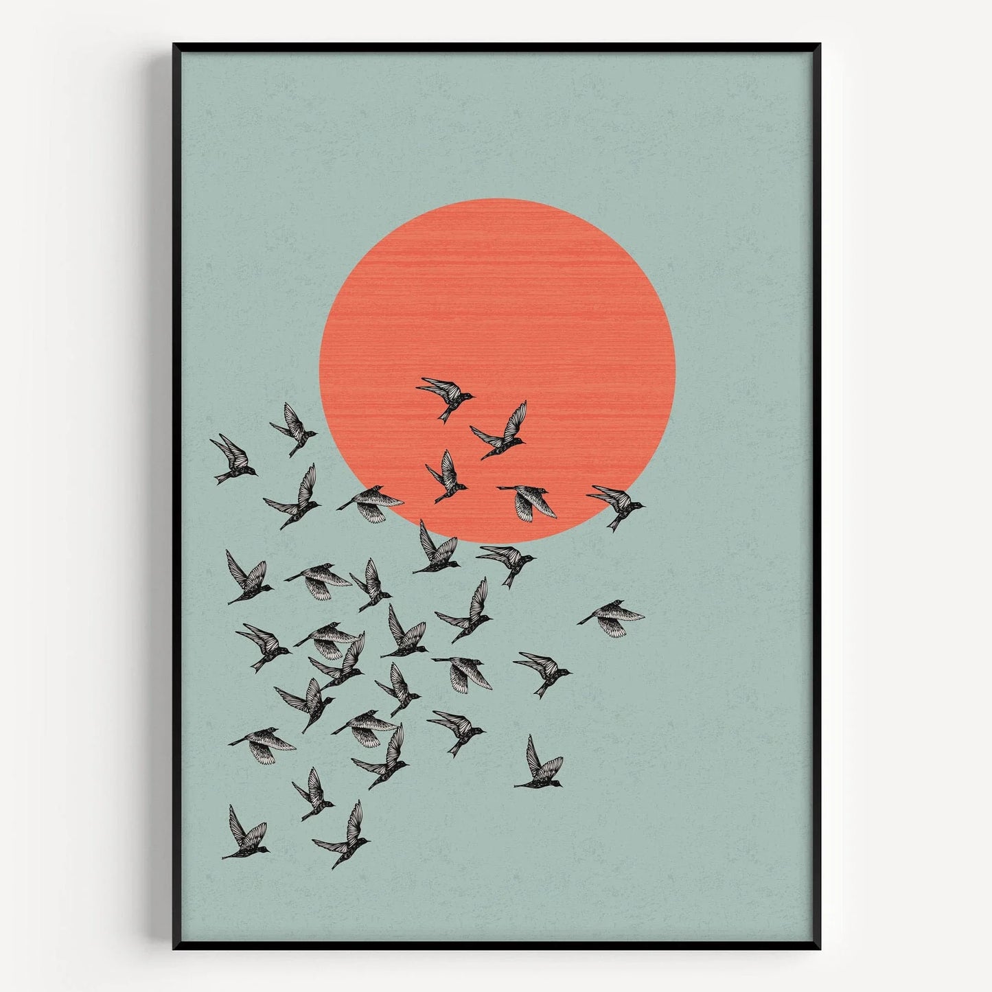 Vintage Scandinavian Bird Canvas Wall Art | Minimalist Print