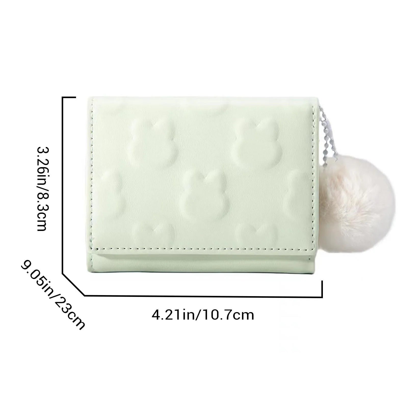 Sweet Short Ladies Wallet Rabbit Three-Fold Large Capacity Short Purse Gift for Girls Ladies Women Peaceful Pleasures Health and Wellness