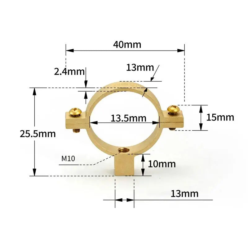 15-40MM OD Tube Brass M10 Pipe Clamp Durable Bracket Hanger Fixation Support for Water Gas Plumbing Hardware Peaceful Pleasures Health and Wellness 15mm