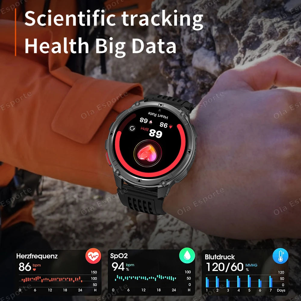 Ola Esporte HW12 Men's Smart Watch | 1.7" Screen, 1100mAh Battery