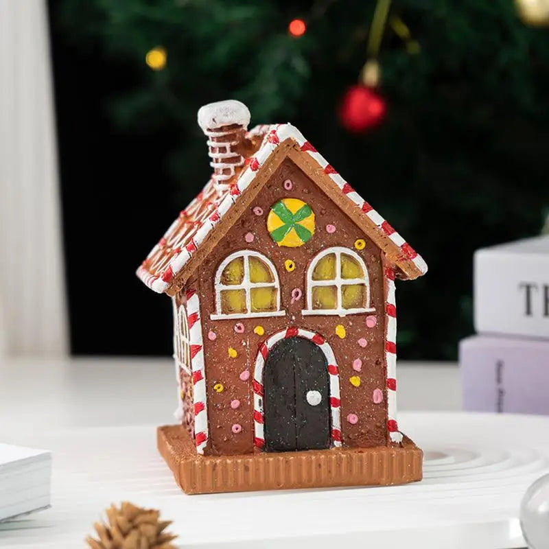 LED Resin Gingerbread House | Christmas Village Tabletop Decor