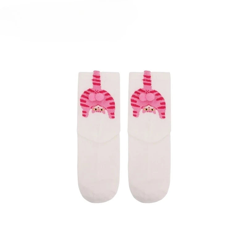 3D Cat Butt Cartoon Socks – Funny Novelty Cotton Mid Socks