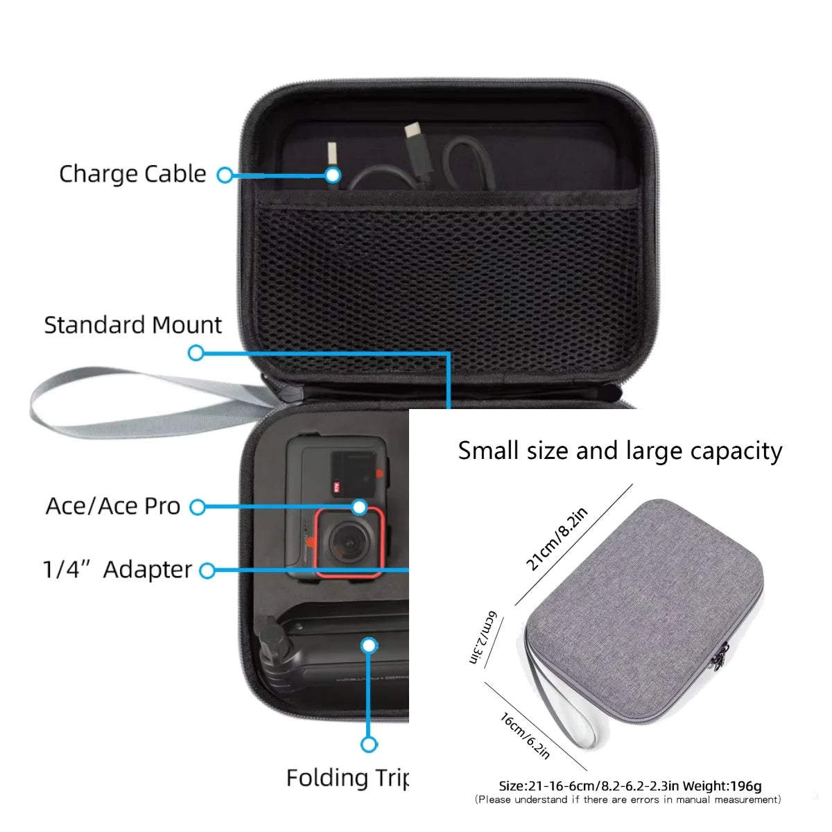 Large Capacity Camera Bag Clutch Bag For Insta 360 Ace Pro / Ace Deep Protection Storage Bag Accessory Bag Peaceful Pleasures Health and Wellness
