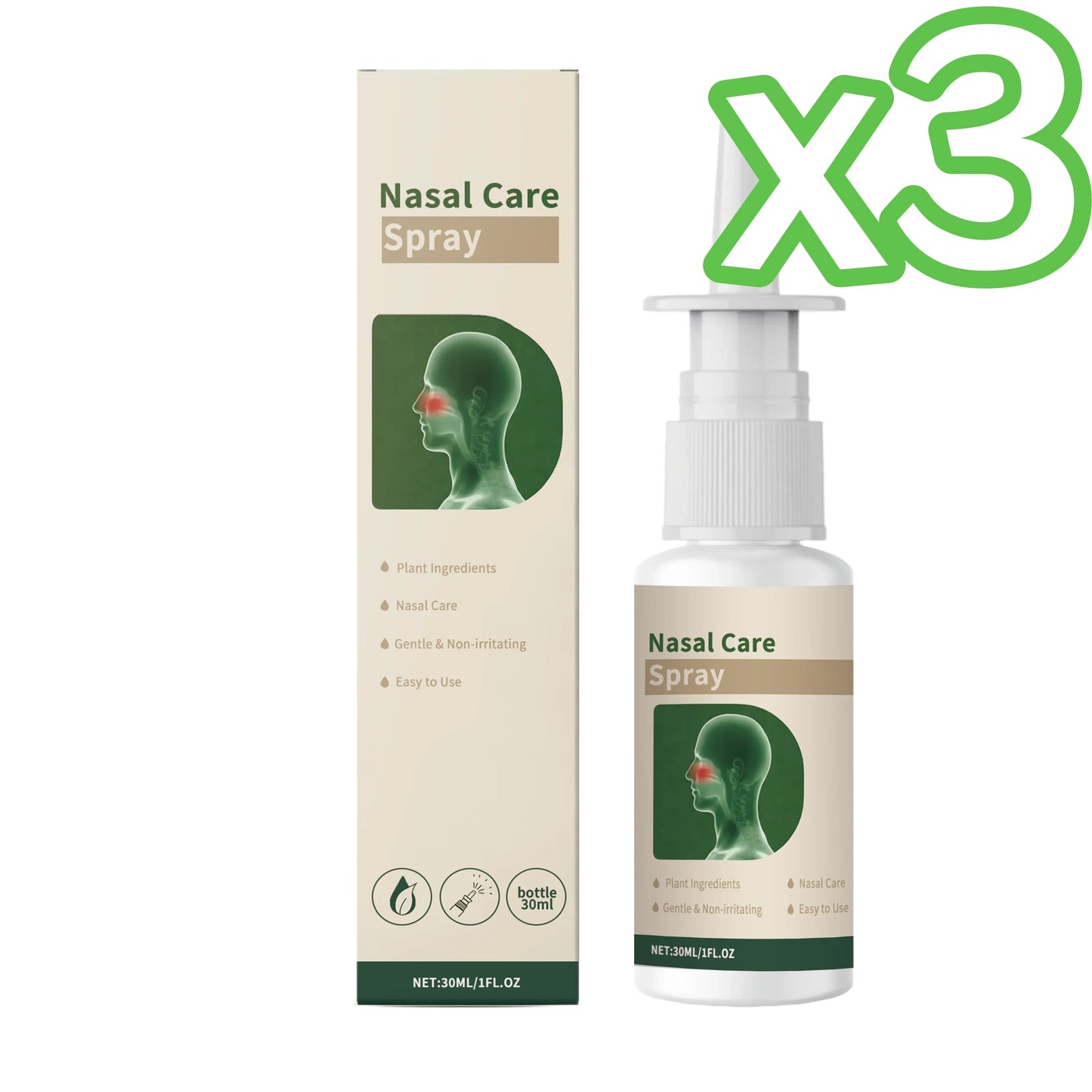 Plant-Based Nasal Cleaning Spray – 30ml Congestion Relief