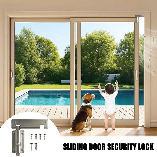 Stainless Steel Child Safety Sliding Door Lock, Security Latch for Patio Glass Doors & Windows, Child Proof Lock for Home Office Peaceful Pleasures Health and Wellness China Mainland
