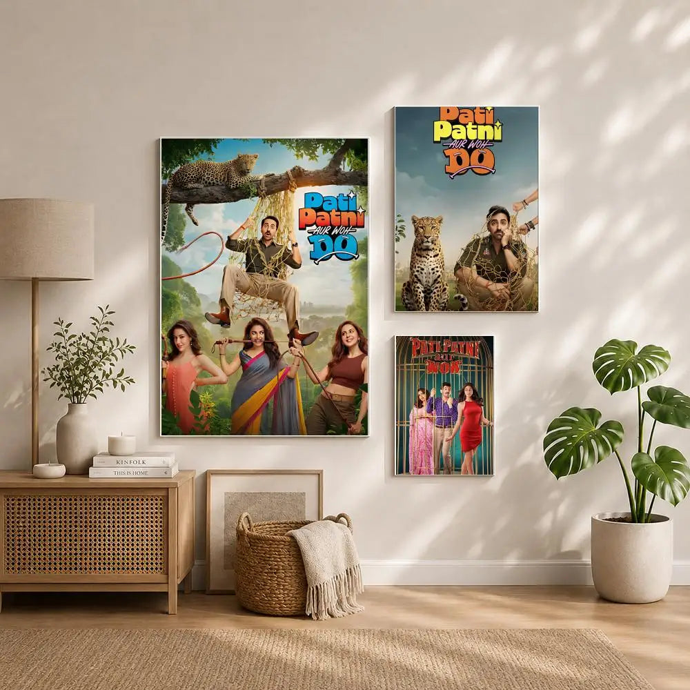 Pati Patni Aur Woh Do Movie Poster – HD Self-Adhesive Wall Art Movie Wall Poster Peaceful Pleasures Health and Wellness