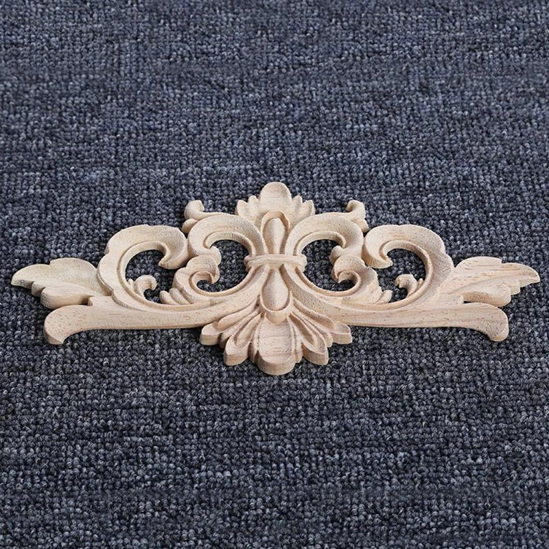 Wood Carved Floral Applique Onlay – Furniture & Door Decor
