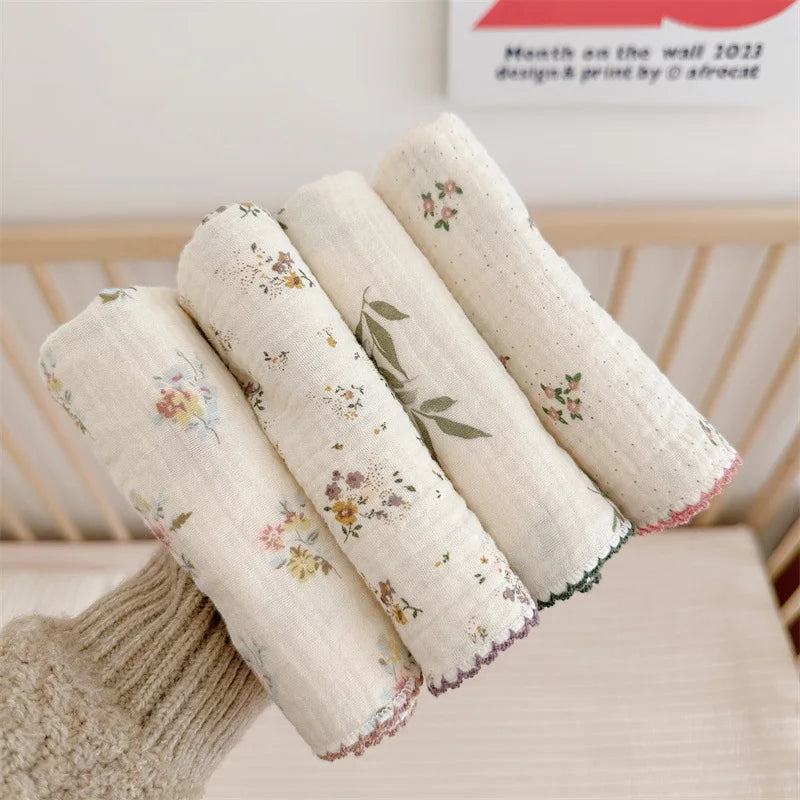 Baby Washcloths 4-Pack | Soft Cotton Gauze Newborn Towels