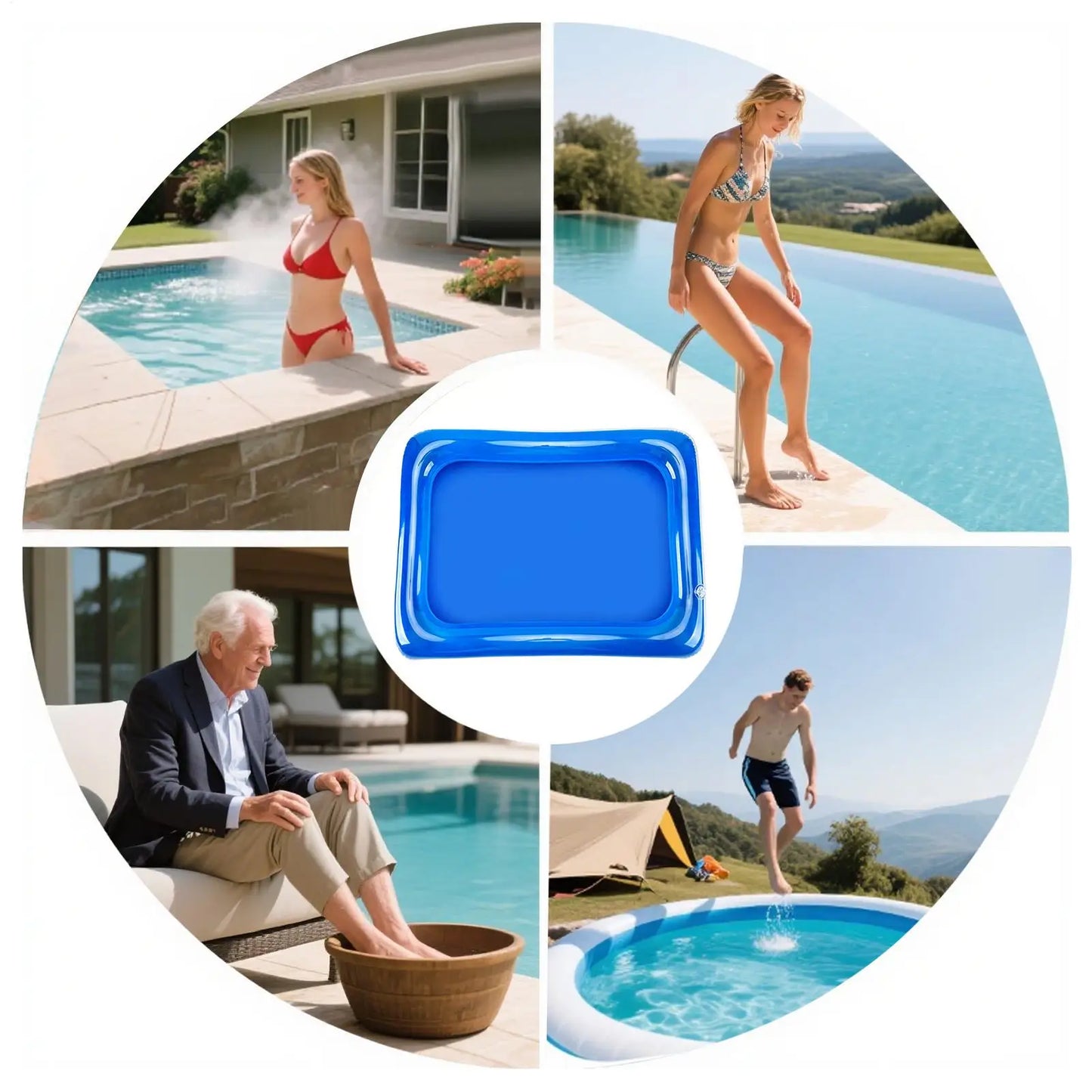 Inflatable Foot Soak Basin | Portable Collapsible Pool Foot Bath Inflatable Foot Basin Peaceful Pleasures Health and Wellness