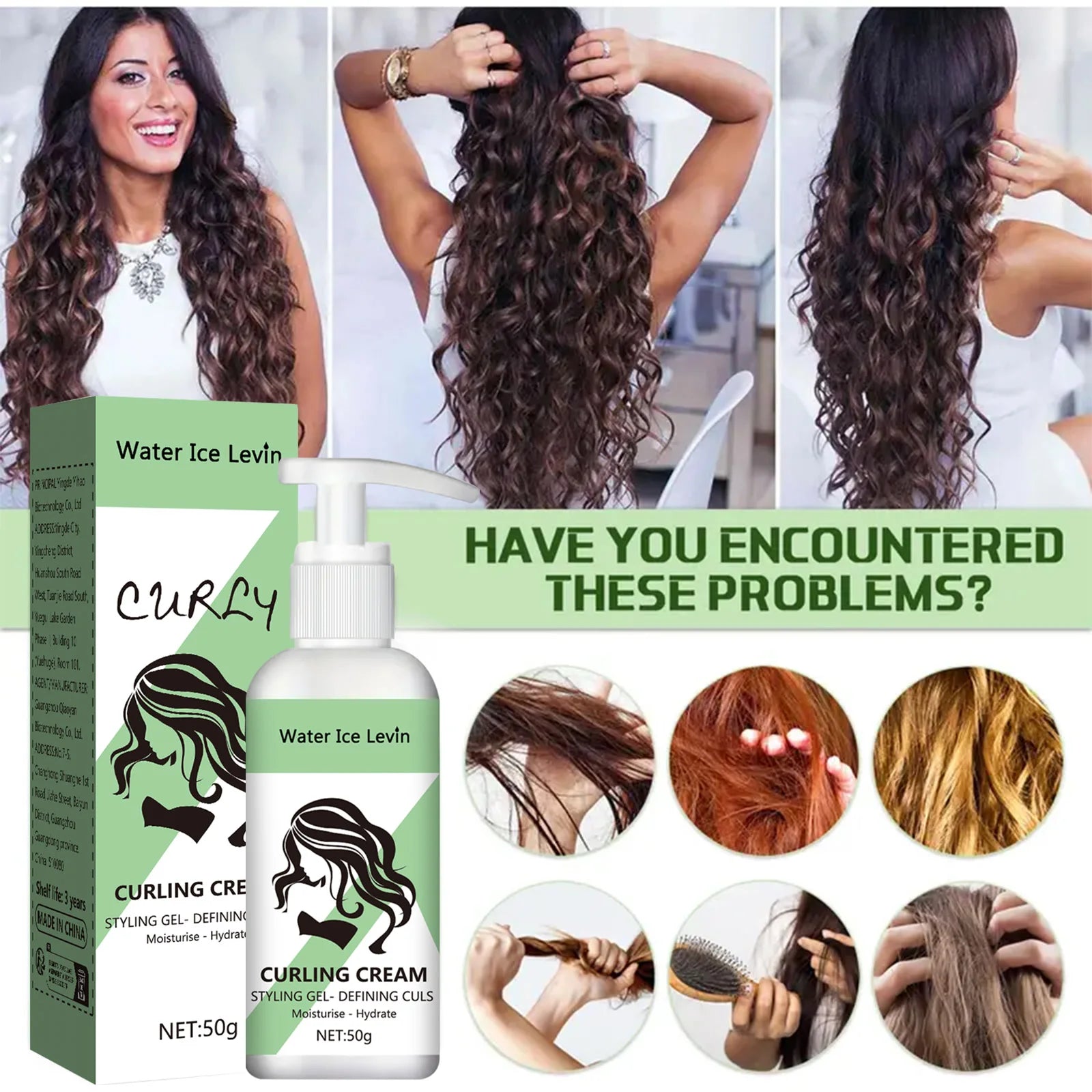Curling Cream Styling Gel | Curl Defining & Moisturizing | Curly Hair Care 50g Peaceful Pleasures Health and Wellness
