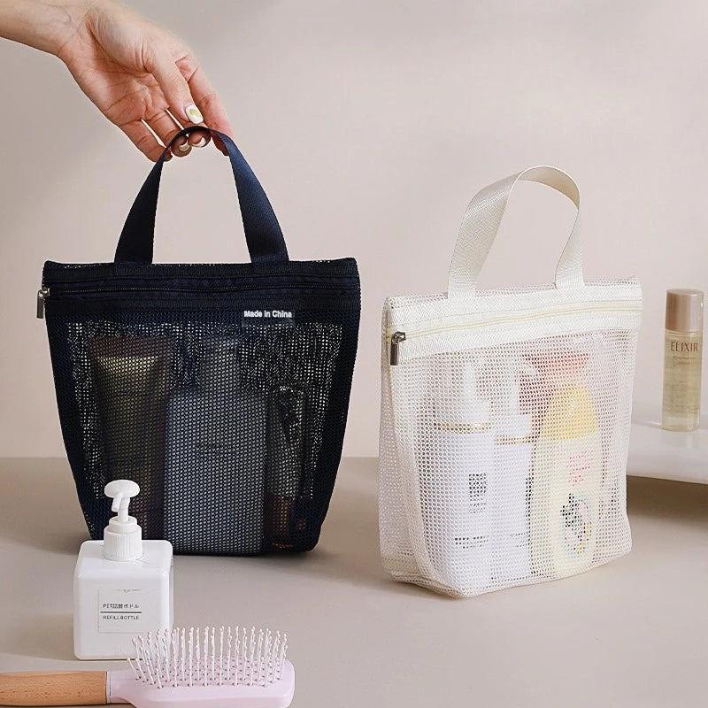 Portable Mesh Makeup Toiletry Storage Bags Handbags Travel Washing Body Shower Tools Organizer Hanging Cosmetic Organizer Pouch Peaceful Pleasures Health and Wellness