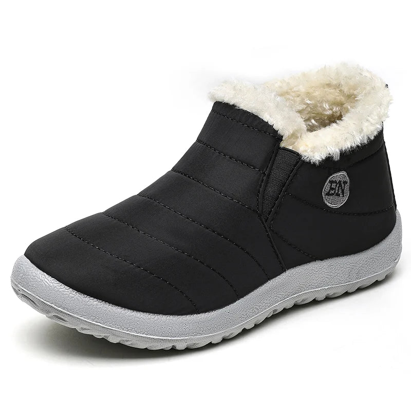 HAJINK Men's Slip-On Snow Boots – Waterproof Fur-Lined Winter