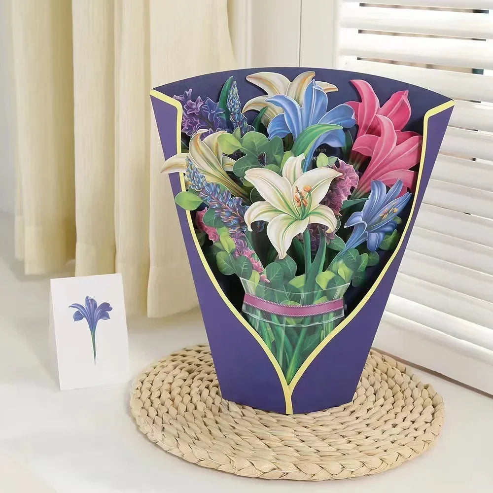 3D Pop-Up Paper Flower Bouquet Card | Valentine's Mother's Day