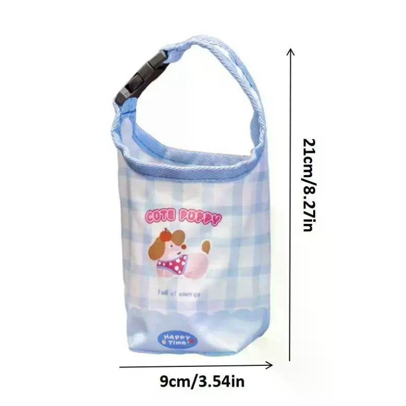 Cartoon Canvas Water Bottle Carrier Bag | Stroller & Backpack