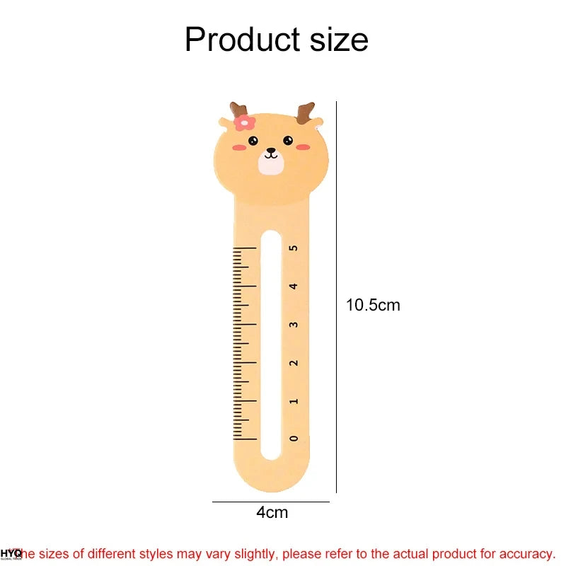 50-Pack Cartoon Animal Bookmarks Dual-purpose Rulers Office School