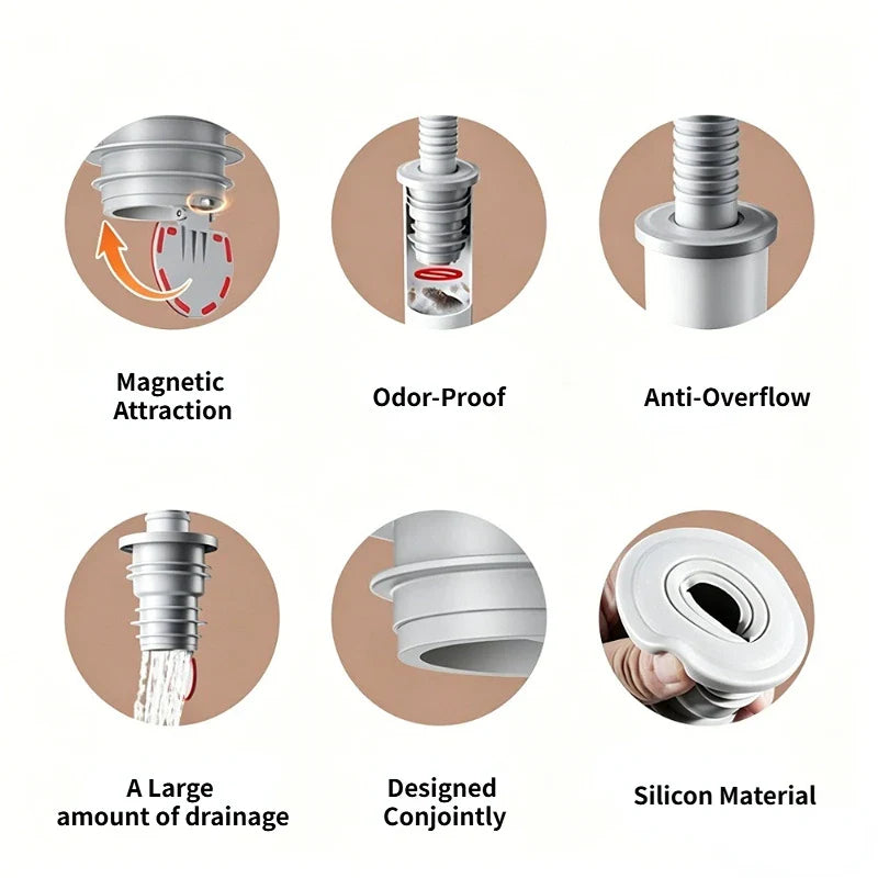 Silicone Sewer Pipe Sealing Ring | Floor Drain Plug 70-75mm