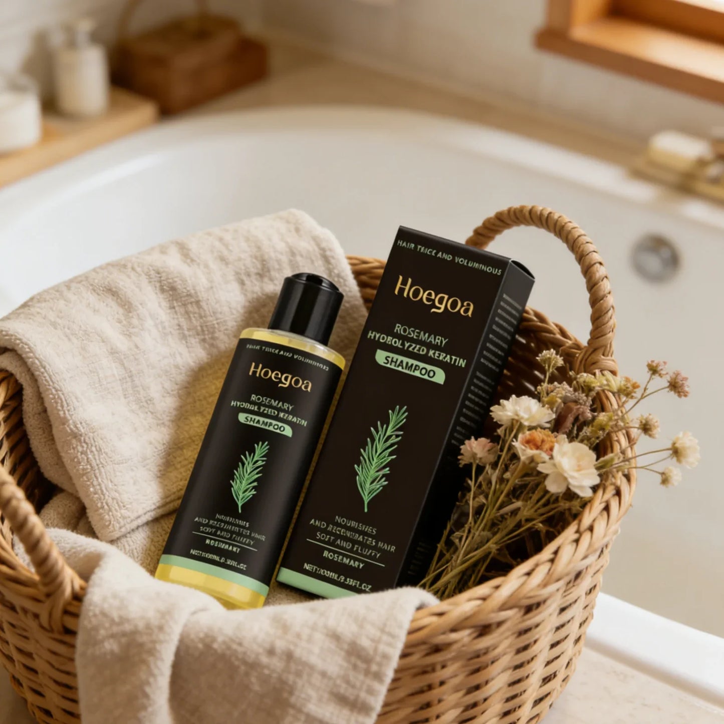 Hoegoa Rosemary Keratin Shampoo – Anti-Frizz & Hair Repair