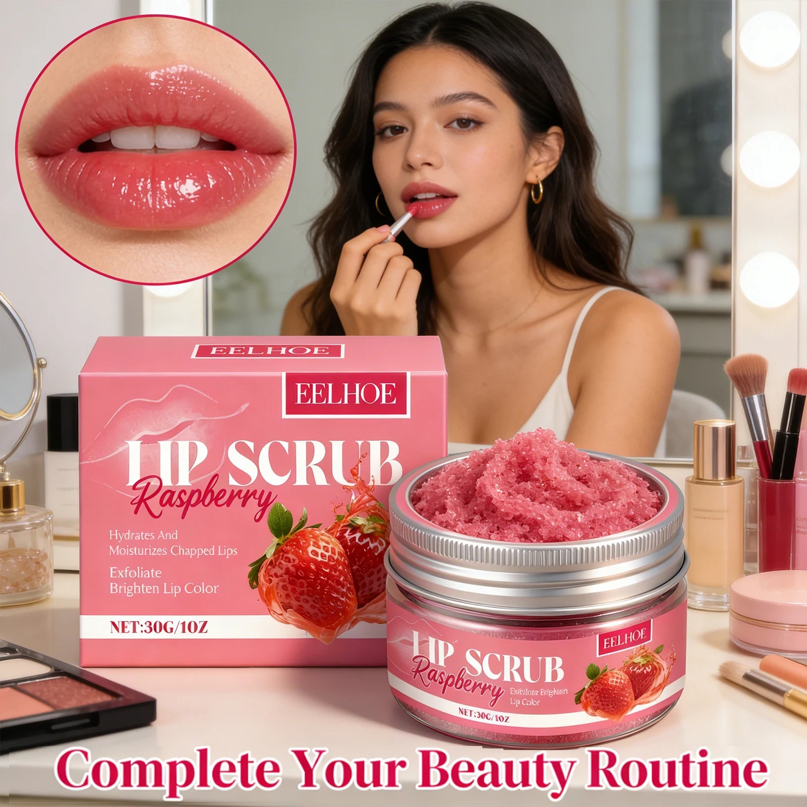 Strawberry Lip Scrub Exfoliating Soothing Lips Preventing Dryness Cracking Improving Dullness Brightening Moisturizing Lip Care Peaceful Pleasures Health and Wellness