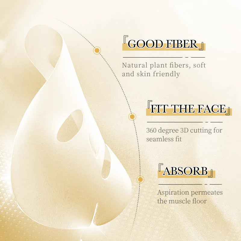 30/15pcs SADOER 24K Gold Vitamin C Hyaluronic Acid Facial Masks Face Moisturizing Firming Hydrating Face Mask Facial Skin Care Peaceful Pleasures Health and Wellness