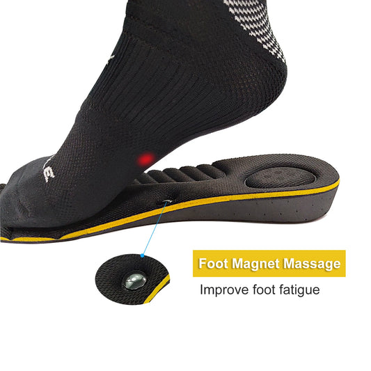 1 Pair Magnetic Massage EVA Cushioning Insoles - Internal Height Increase 2-5CM - Suitable For Sports Walking Peaceful Pleasures Health and Wellness