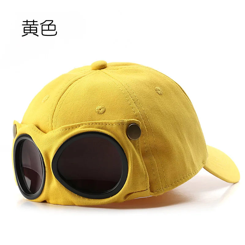 Pilot-Style Baseball Cap with Sunglasses | Men's Cotton Hat