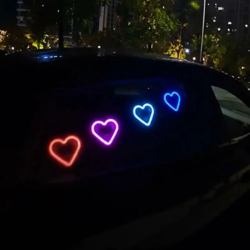 Solar Heart-Shaped RGB LED Car Atmosphere Light | Color-Changing